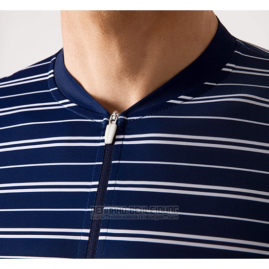 2019 Fahrradbekleidung La Passione Stripe Blau Trikot Kurzarm und Tragerhose - zum Schließen ins Bild klicken